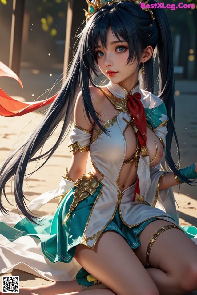 Hentai - Under the Radiance of Celestial Grace Set.1 20250106 Part 1 No.7c0037 A woman with long black hair sitting on the ground.