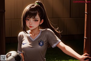 a nude anime girl with big tits posing for the camera